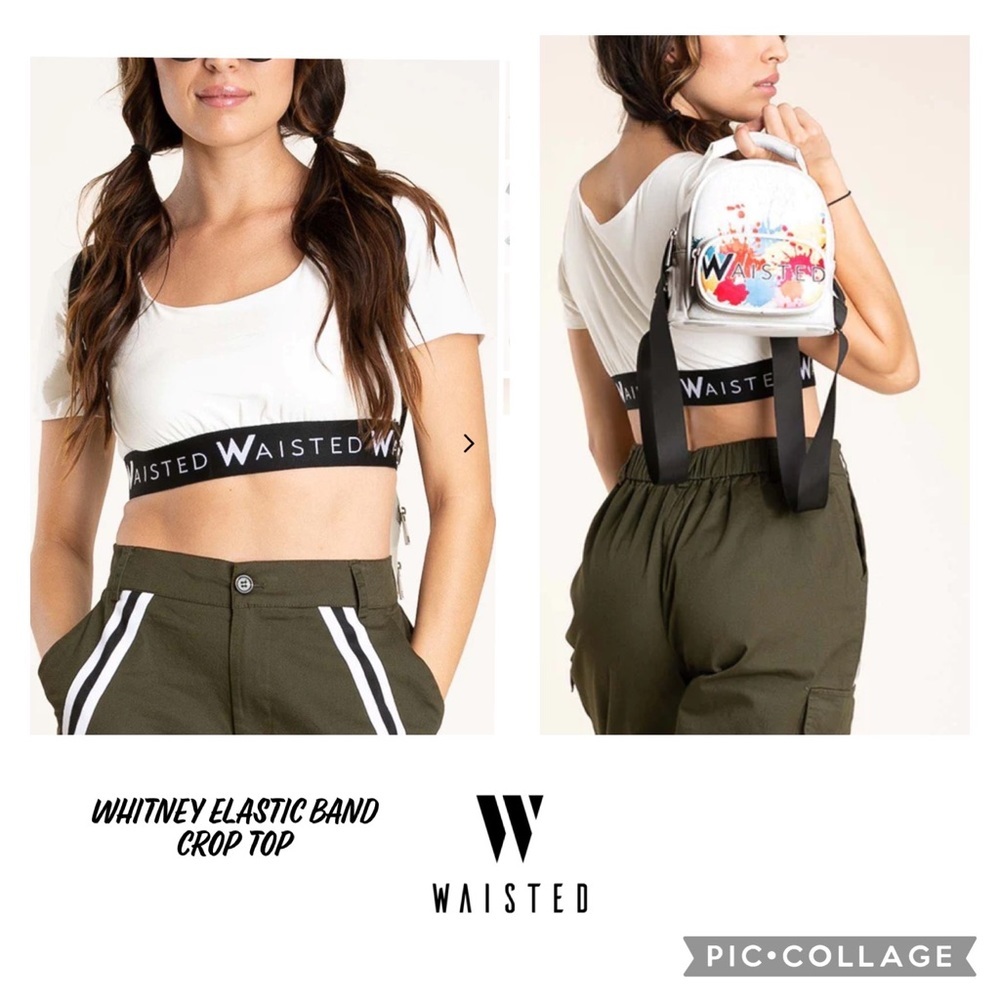NWT- Waisted- WHITNEY ELASTIC BAND CROP TOP Size Medium